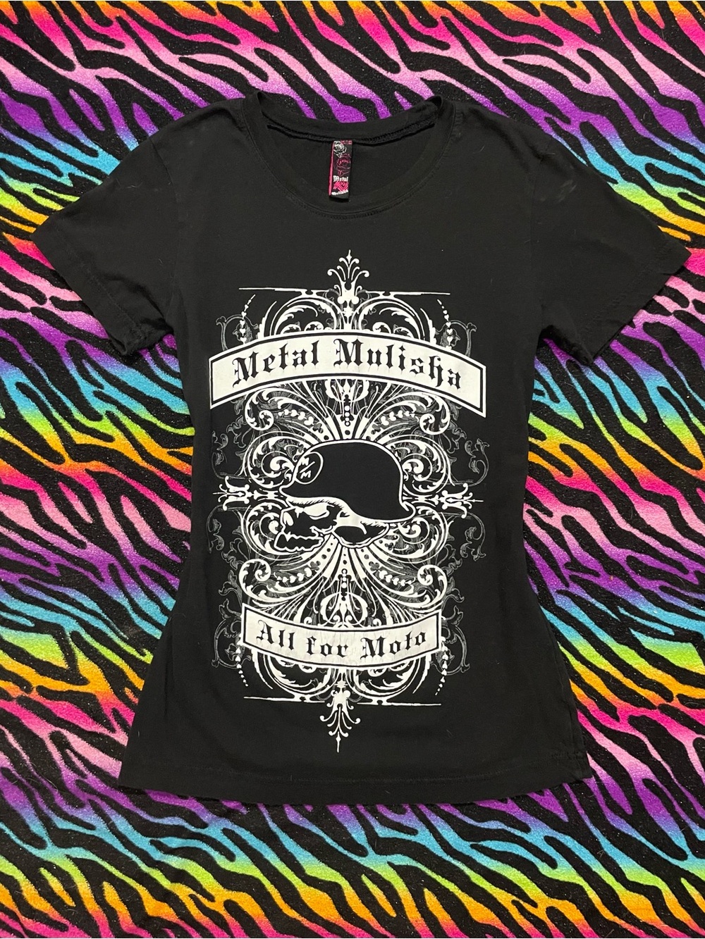 Y2k grunge goth rare 2000s Metal Mulisha Women's Short Sleeve Graphic Tee